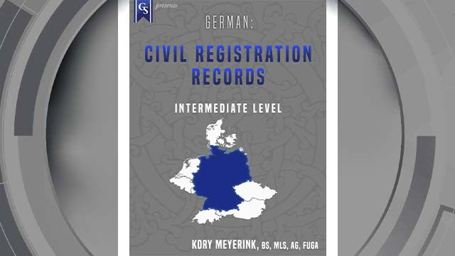 Course Enrollment: GR-204 German: Civil Registration Records